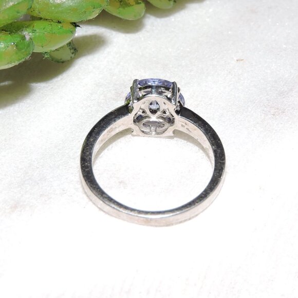 Natural Tanzanite Gemstone Sterling Silver Ring, Unique December Birthstone - Picture 7 of 8